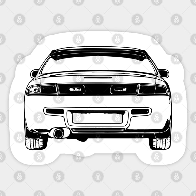 Nissan Silvia S14 Back View Sketch Art Sticker by DemangDesign